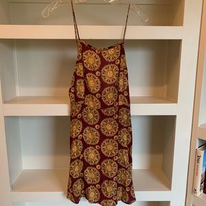 Backless Sun Dress with Gold Celestial Pattern
